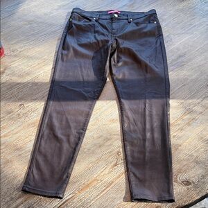 Lilly Pulitzer Coated STRETCHY Shiny Brown Women's Pants 16 Like New
